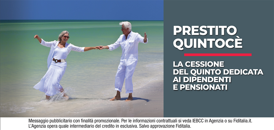 Agenzia Fast Money Fiditalia | Termoli, Isernia, Campobasso | Cessione del Quinto Quintocè - Un consulente dedicato per i progetti di dipendenti e pensionati. Messaggio pubblicitario con finalità promozionale. Per le informazioni contrattuali si veda IEBCC in Agenzia o su Fiditalia. it. L’Agenzia opera quale intermediario del credito in esclusiva. Salvo approvazione Fiditalia.